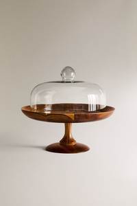 Minimalistic Round Wood <b>Cake</b> <b>Stand</b> Handmade Pedestal Dessert Display for Wedding Birthday Party Table for hotel - Product Image 3
