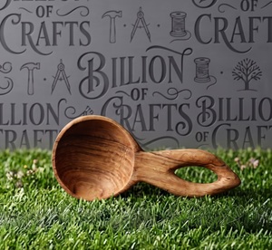 Cuillère en bois naturel, cuillère en bois massif faite à la main, ustensile de cuisine pour la cuisson, la pâtisserie, le service et la préparation des aliments - Product Image 1
