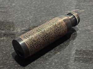 Botella de agua de cobre hecha a mano, hermosa botella de agua con pintura floral a mano en color espuma marina, increíble. - Product Image 4