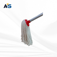 A&S Serpillère industrielle et commerciale robuste réutilisable en coton multi-couches de 250 grammes avec tête de serpillère à douille et système d'essorage