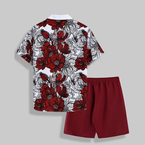 Nuevo conjunto de verano para hombre, conjunto de pantalones cortos de corte ajustado y peso ligero a bajo precio, conjunto de pantalones cortos de algodón transpirable con estampado. - Product Image 2