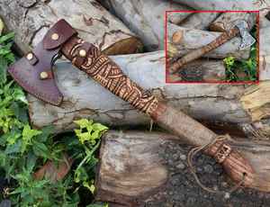 Hache forgée à la main en acier inoxydable, hache de camping, outil de coupe de bois pour l'extérieur, cadeau unique pour hommes, anniversaires et célébrations - Product Image 3