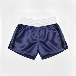 Wholesale <b>Men</b> Satin Boxing Shorts Cream Tone Red Stripe Muay Thai <b>Trunks</b> High Elastic Waist Martial Arts Gym Fitness Clothing - Product Image 3