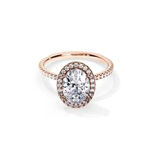 Oval Cut Diamond Engagement Ring Prong Setting White Gold Women's Floral Style - Product Image 1