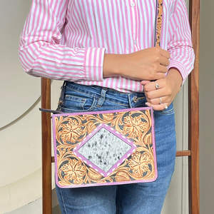 Bolso Bandolera Pequeño de Cuero Genuino Repujado para Mujer, Venta al por Mayor Directa de Fábrica, Bolsos de Mano Cuadrados de Piel de Vacuno Natural con Correa de Muñeca - Product Image 4