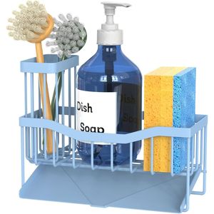 Organizzatore per Lavello in Acciaio Inox con Porta Spugna e Spazzola, Antiruggine, per Organizzazione Cucina - Product Image 1