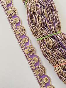 Ribete de encaje de poliéster con espejo, estilo étnico tradicional indio, 25 mm de ancho, suave, para bolsos, vestidos, decoración del hogar, ofertas al por mayor - Product Image 4