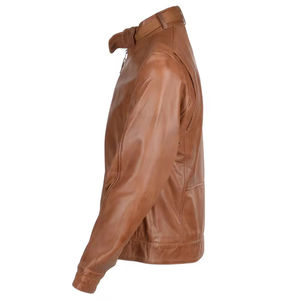 Blouson de moto en cuir synthétique PU pour homme, coupe ajustée, col montant, coupe-vent, collection automne-hiver 2026 – Vente en gros en ligne - Product Image 2