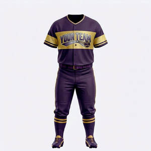 Conjunto de Uniforme de Béisbol Corto Personalizado de Alta Calidad con Botones Completos, de Secado Rápido, Transpirable, Anti-UV, Reciclable, Unisex, OEM - Product Image 3