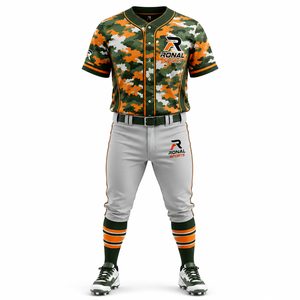 100% Polyester <b>Baseball</b>/Softball Uniform Sets Custom Team Name Heat Transfer Printed Unisex Adult Plus Size Short Sleeve Loose - Product Image 1