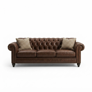 Luxury Real Leather Chesterfield Three Seater <b>Sofa</b> <b>Modern</b> Button Tufted Nailhead Trim <b>Sofa</b> <b>Bed</b> Home Hotel Park Villa School - Product Image 1