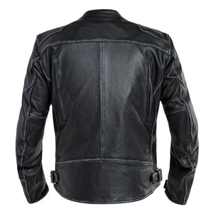 Veste de moto en cuir véritable de haute qualité pour usage extérieur, manches longues, longueur standard. - Product Image 2