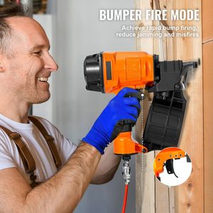 Clavadora Neumática para Revestimiento de Bobinas MCN70 de 1 3/4'' y 2 3/4'' con Ángulo de 15 Grados, Clavadora de Aire de 70-120 PSI para Embalaje de Palés - Product Image 4