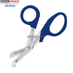 กรรไกรพยาบาลแบบ Trauma Shear ขนาด 5.5 นิ้ว สีน้ำเงินกรมท่า ผลิตจากเหล็กกล้าไร้สนิมเยอรมัน สำหรับปฐมพยาบาลฉุกเฉิน ใช้ตัดผ้าพันแผล อุปกรณ์ EMT สำหรับแพทย์และพยาบาล - Product Image 6
