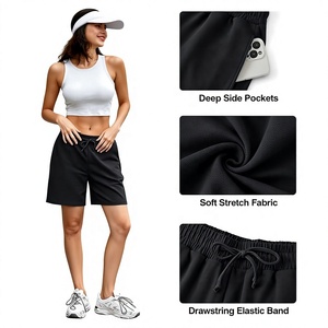 Pantalones Cortos Deportivos de Verano para Mujer, Transpirables, Impermeables, de Secado Rápido, Ecológicos, Resistentes al Viento, de Poliéster, con Botones y Detalles de Piel - Product Image 5