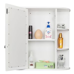 Single Door Wall Mount Bathroom <b>Cabinet</b> with Mirror 2-Tier Inner Shelves for Medicine <b>Storage</b> - Product Image 4