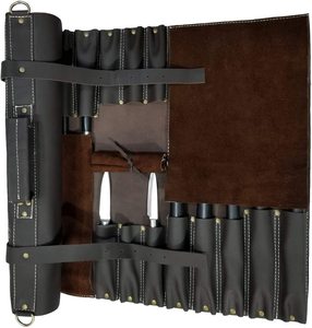 Handmade Leather Knife <b>Roll</b> Professional Knife Storage <b>Bag</b> Chef <b>Tool</b> Carrier Kitchen Organizer LKR-0314 - Product Image 4