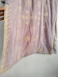 Veste longue en velours brodé lavande pour femmes, style Suzani, avec travail de broderie florale, style bohème, manches longues, style ethnique, vêtements d'extérieur pour l'hiver - Product Image 5