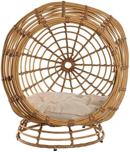 Sillón Huevo de Ratán Tejido a Mano, Asiento Giratorio de Mimbre Natural, Chaise Longue Estilo Boho, Unisex para 3 Estaciones, para Sala de Estar o Terraza - Product Image 2