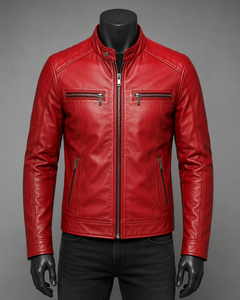 Veste en cuir d'hiver décontractée de qualité supérieure pour hommes, 100% cuir de vache véritable, écologique, logo personnalisé sur le devant, OEM - Product Image 1