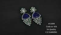 Pendientes de tuerca 11099 de latón con cuarzo bicolor y borlas florales para mujer, ideales para fiestas