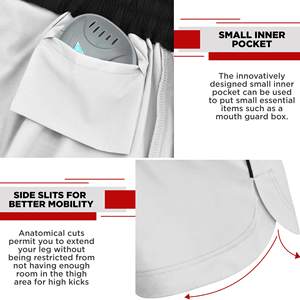 Shorts de MMA personalizados con sublimación de gráfico de lobo, tela elástica de secado rápido, cordón de velcro, ropa de entrenamiento de artes marciales, Pakistán - Product Image 3