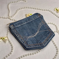 Dompet Kartu Denim Mini Dompet Koin Portabel Tempat Uang Tunai Kecil Organizer Saku Modis Untuk Aktivitas Sehari-hari Kasual