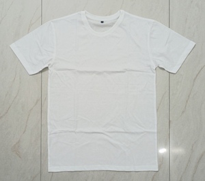 US Size Recycled Cotton Knitted <b>T</b>-<b>shirt</b> Eco-friendly Regular Fit Blank <b>White</b> 140g Light Weight Wholesale Breathable Short Sleeve - Product Image 2