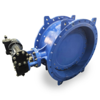 Vanne papillon excentrique motorisée DN150-3200 en fonte ductile avec actionneur électrique AOMA, extrémités à brides PN10/PN16/PN25, garantie 18 mois