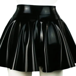 Women High Waist <b>PU</b> Pleated Flared Mini <b>Skirt</b> Solid Color Shiny Style All Seasons Wear - Product Image 6