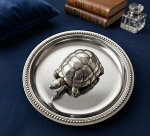 Jaipur Metals 999 Oxidised Silver Plated Brass Turtle Statue | 6x4x3cm | 49g | Modern Design | Office Supplies | Vastu Decor - Product Image 6