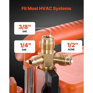 Pompe à vide rotative à deux étages 7 CFM 3/4 HP pour la maintenance des systèmes de climatisation automobile HVAC, dégazage de la résine, huile incluse, 4 pôles - Product Image 4