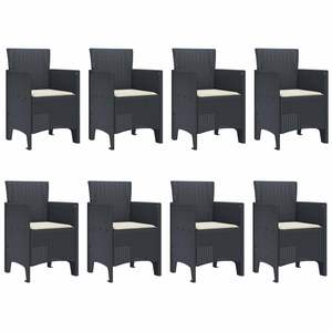 Juego de comedor de jardín de polipropileno antracita de 9 piezas - Product Image 5