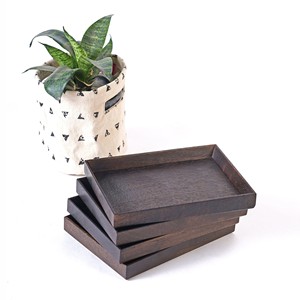 Juego de bandejas de servir de madera de mango rústica con asas - Artesanal, estilo antiguo, al por mayor - Product Image 4