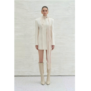 เสื้อสูทผู้หญิงขายส่งแบบเป็นมิตรต่อสิ่งแวดล้อม DEBS FRINGED BLAZER ดีไซน์หรูหรา รับผลิตแบบ ODM เสื้อผ้าสตรีจากเวียดนาม - Product Image 1