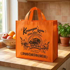 Custom Laminated Spunbond Non-Woven Food-Safe Souvenir <b>Bag</b> with Hand Length Handle <b>Reusable</b> <b>Shopping</b> & Gift <b>Bag</b> for Cake & Bread - Product Image 3