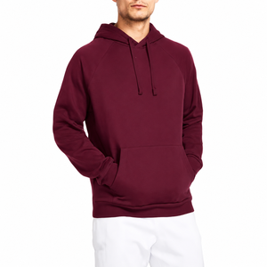 Sweat-shirt à capuche bordeaux pour homme, coupe classique, en molleton, décontracté, avec poche, pull-over, vêtement d'hiver, couleur unie, en coton tricoté, séchage rapide - Product Image 5