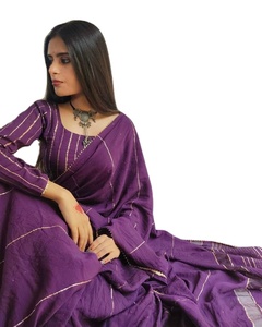เสน่ห์ชาติพันธุ์ของผู้หญิงผ้าฝ้ายและผ้าลินิน Saree cerise สีชมพูกับเทพธิดาแห่งความรักสวมใส่นี้ที่จะทำให้เทพธิดาทั้งหมดตกอยู่ในความรัก - Product Image 1