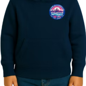 Sweat à capuche brodé bleu marine pour garçon, pull décontracté à manches longues, streetwear quotidien, vêtement confortable pour un style de vie actif - Product Image 5
