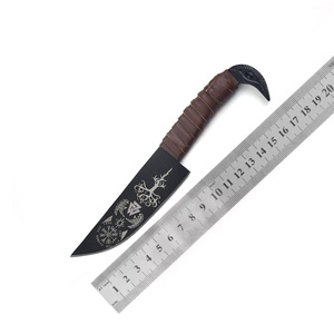 Couteau de survie multifonctionnel pour la nature sauvage, manche en acier inoxydable, pour le camping, le bushcraft, la chasse, couteau viking, ensemble de porte-médaillons - Product Image 6