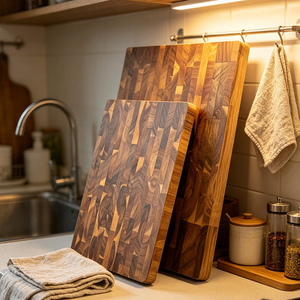 Planche à découper en bois d'acacia massif de qualité supérieure, extra large et épaisse, à grain de bois transversal, pour la cuisine (vente en gros) - Product Image 5