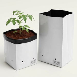 Wholesale Cocopeat Grow Bags for Vegetables Strawberries Flowers-Breathable Plastic Nursery Bags Hydroponics Use Black White - Product Image 5