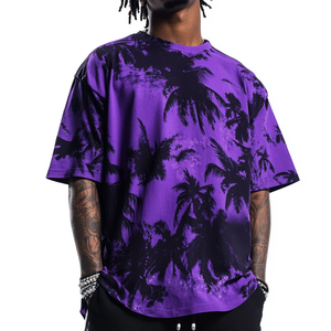 Camiseta Tie Dye de Algodón 100% para Hombre, Estilo Holgado, Estampada, Venta al Por Mayor, Servicio OEM, Cuello Redondo, Hombros Caídos - Product Image 5