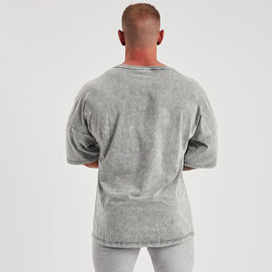 T-shirt vintage personnalisé délavé à l'acide pour homme, 100 % coton, coupe oversize ajustée, manches courtes, motif imprimé, prix abordable, sur mesure - Product Image 3