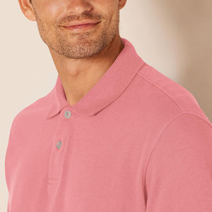 Chemises polo pour hommes de haute qualité, confortables, couleur unie, manches courtes, séchage rapide, tissu en coton respirant avec col rabattable - Product Image 3