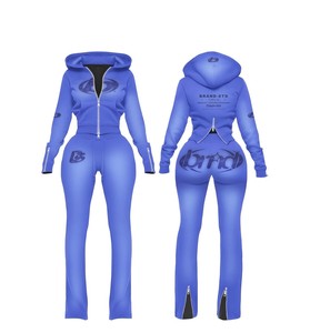 Conjunto de Sudadera con Capucha y Pantalones Deportivos de Alta Calidad 2026 para Mujer, Ropa de Diseñador Personalizada, Conjunto de Dos Piezas con Cremallera - Product Image 2