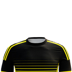 Tenue de match de football personnalisée noire et jaune avec tissu polyester de haute qualité et impression par sublimation durable - Product Image 3