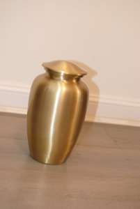Unicorn Handicrafts Classic Golden Brass Cremation Urn with Smooth Matte Finish for Adult <b>Memorial</b> Ashes Storage Durable Metal - Product Image 3