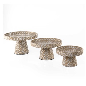 Handmade Eco-Friendly Mother Pearl Cake Stand Serving Tray Decorative Pedestal Plate for Wedding <b>Party</b> <b>Table</b> Decor Household Use - Product Image 1