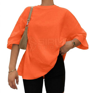 Camisetas Extra Grandes para Mujer, Fabricación Profesional, Color Sólido, Ropa Urbana, Ecológica, Informal, Suave, 100% Algodón, Tela de Lona - Product Image 2